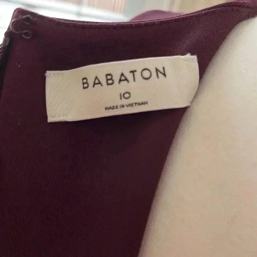 [10]Babaton Burgundy Sleeveless Rayon Blend  MIDI Dress - Picture 10 of 14